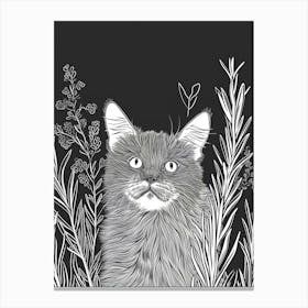 Selkirk Rex Cat Minimalist Illustration 2 Canvas Print