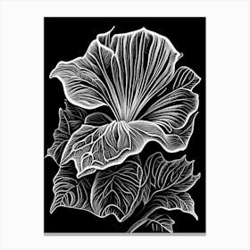Petunia Leaf Linocut 1 Canvas Print