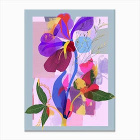 Sweet Pea 3 Neon Flower Collage Canvas Print