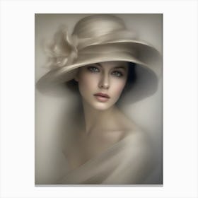 Woman In A Hat 9 Canvas Print