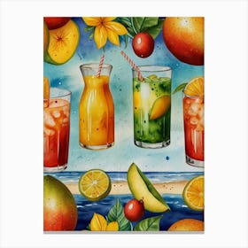 Tropical Drinks Canvas Print