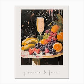 Prosecco & Fruit Art Deco 1 Poster Canvas Print