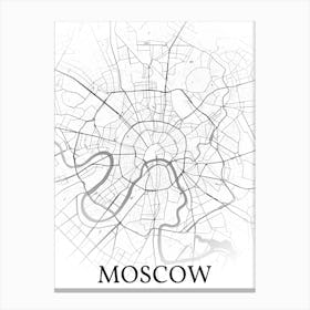 Moscow, Russia, City Map, Black And White Fade Design Toile