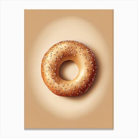 Pumpernickel Bagel Marker Art 1 Canvas Print