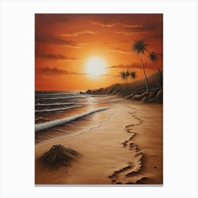 Sunset On The Beach Canvas Print