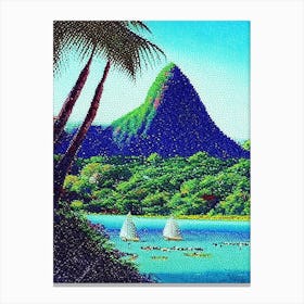 Mauritius Mauritius Pointillism Style Tropical Destination Canvas Print