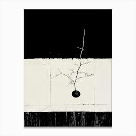 Tree Black and White Minimal Collage Canvas Print