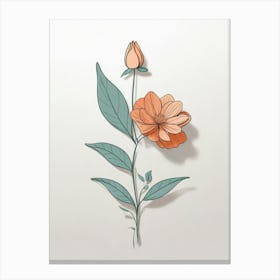 Flower Drawing Canvas Print