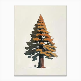 Redwood Tree Pixel Illustration 1 Canvas Print