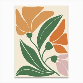 Flowers And Leaves Canvas Print