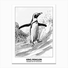 Penguin Hauling Out Of The Water Poster 10 Canvas Print