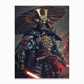 Darth Vader As A Vintagepunk Samurai 17 Canvas Print