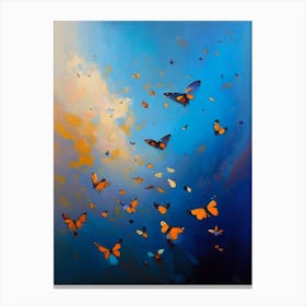 Butterflies Flying In The Sky Oil Painting 1 Canvas Print