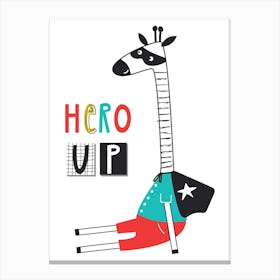 Hero Up Giraffe Kids Canvas Print