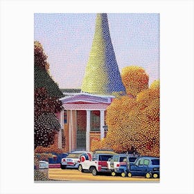 Quincy, City Us  Pointillism Canvas Print