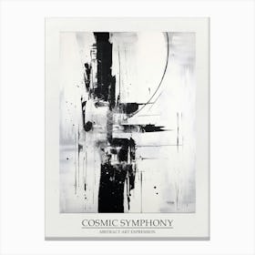 Cosmic Symphony Abstract Black And White 6 Poster Canvas Print