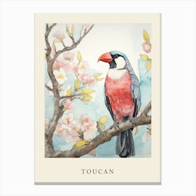 Beatrix Potter Inspired  Animal Watercolour Toucan 1 Canvas Print
