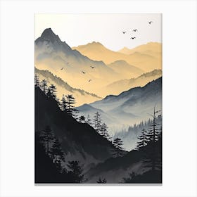 Minimalist Mystic: Elysian Peaks Canvas Print
