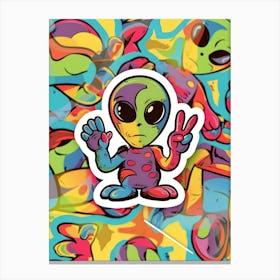 Alien Sticker Canvas Print