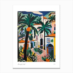 Amalfi Coast Matisse Style, Italy 8 Watercolour Travel Poster Canvas Print