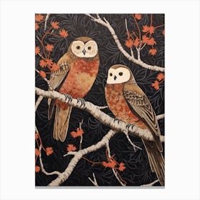 Art Nouveau Birds Poster Owl 3 Canvas Print