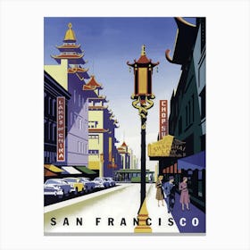 San Francisco, Street In Chinatown Canvas Print