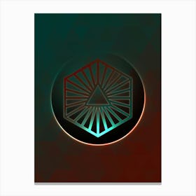 Geometric Neon Glyph on Jewel Tone Triangle Pattern 457 Canvas Print