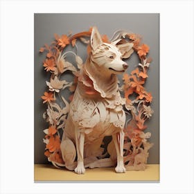 Papercut Dog Canvas Print