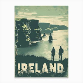 A Cliffs of Moher Journey Ireland Travel Poster Canvas Print