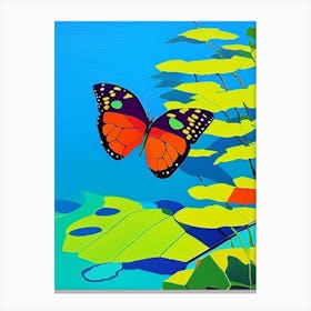 Comma Butterfly Pop Art David Hockney Inspired 3 Canvas Print