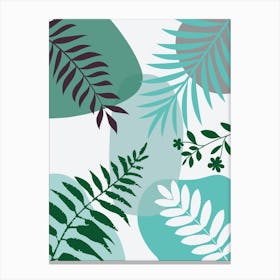 Abstract Fern Leaves 5 Canvas Print