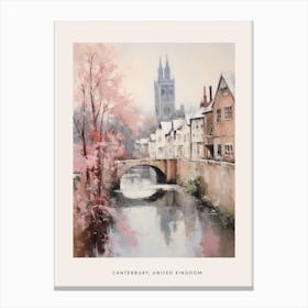 Dreamy Winter Painting Poster Canterbury United Kingdom 2 Canvas Print