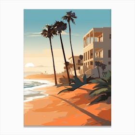Coronado Beach San Diego California Mediterranean Style Illustration 3 Canvas Print