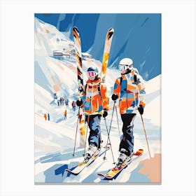 Whistler Blackcomb   British Columbia Canada, Ski Resort Illustration 0 Canvas Print