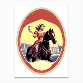 1950w Vintage Cowgirl Label 4 Canvas Print