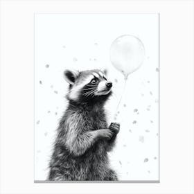 Raccoon Blowing A Bubble Illustration 3 Canvas Print