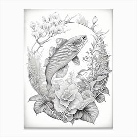 Bekko Koi Fish Haeckel Style Illustastration Canvas Print