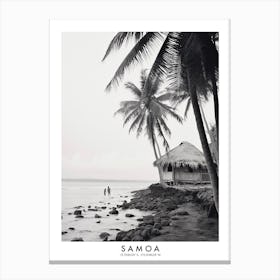 Poster Of Samoa, Black And White Analogue Photograph 1 Canvas Print