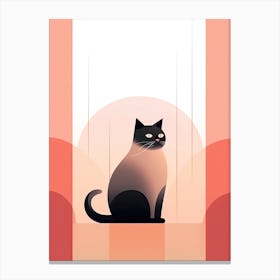 Cat Sitting On A Window Canvas Print