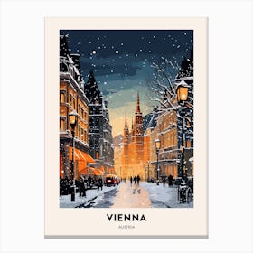 Winter Night  Travel Poster Vienna Austria 1 Canvas Print