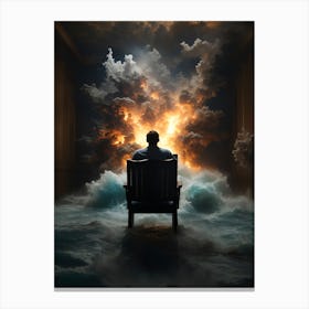  Ai Generated Man In A Chair Canvas Print