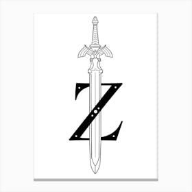 Zelda Sword Canvas Print