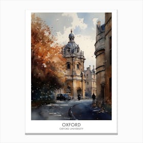 Oxford University 3 Watercolor Travel Poster Canvas Print