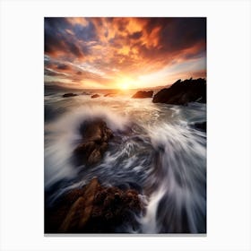 Sunset Over The Ocean 1 Canvas Print