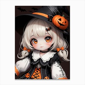 Cute Halloween Witch 7 Canvas Print