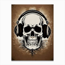 Skull With Headphones 107 Canvas Print