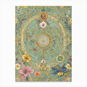 Floral Tarot Card Canvas Print