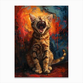 Fantastic Cat Screaming 9 Canvas Print