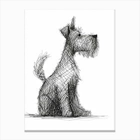 Lakeland Terrier Dog Line Sketch 1 Canvas Print