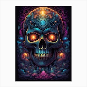 Skull Psychedelic Canvas Print